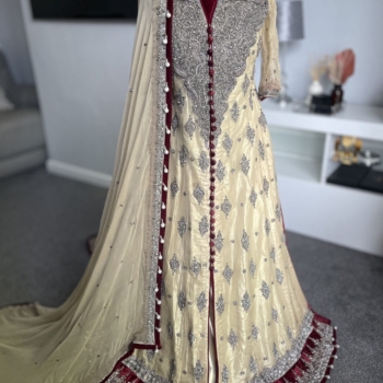 Heavy embroidery Pakistani nikkah/bridal outfit, 3 piece